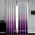 Cortinas Ombre moradas con bolsillo para barra